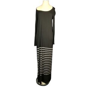 Heather Black & White Maxi Dress Made in USA Size Small